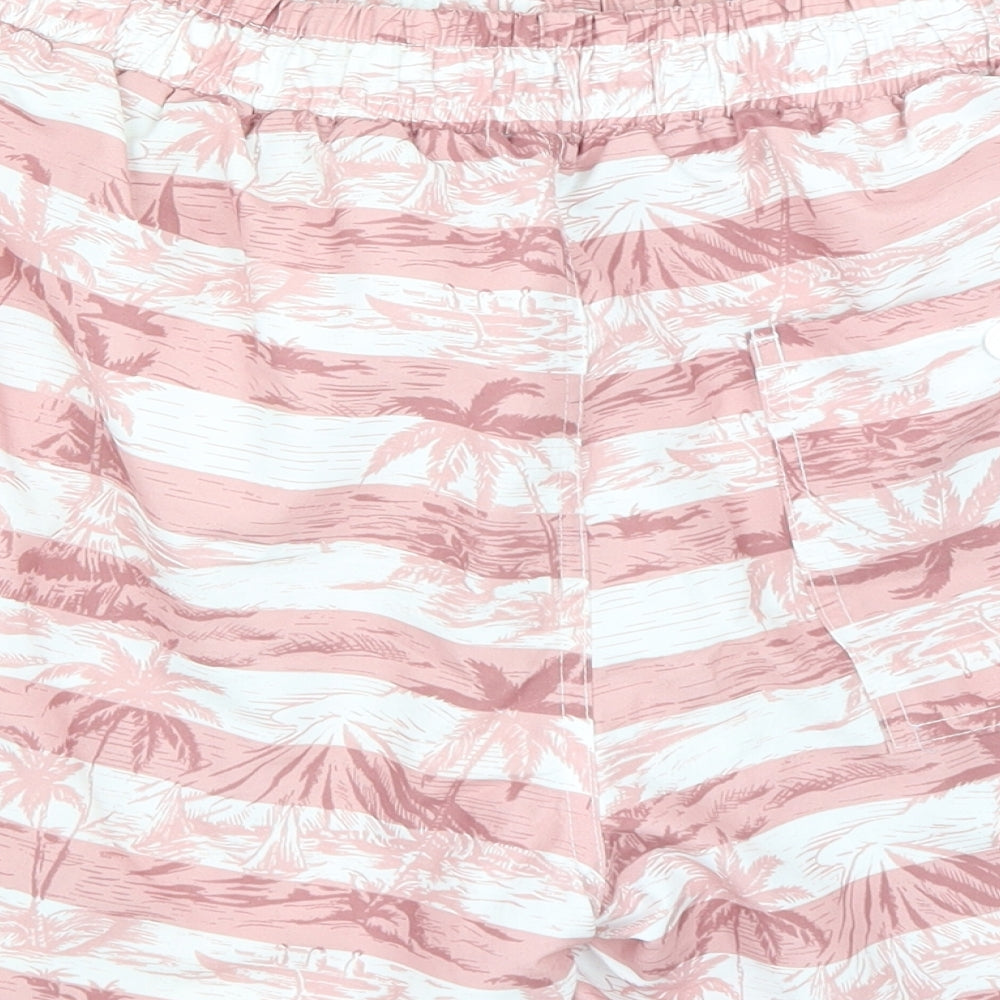 Preworn Mens Pink Striped Athletic Shorts Size M