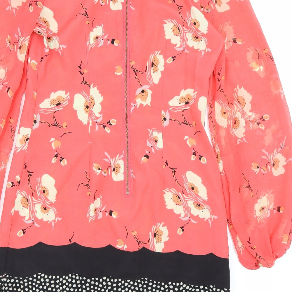 Miss Selfridge Womens Pink Floral T-Shirt Dress Size 8
