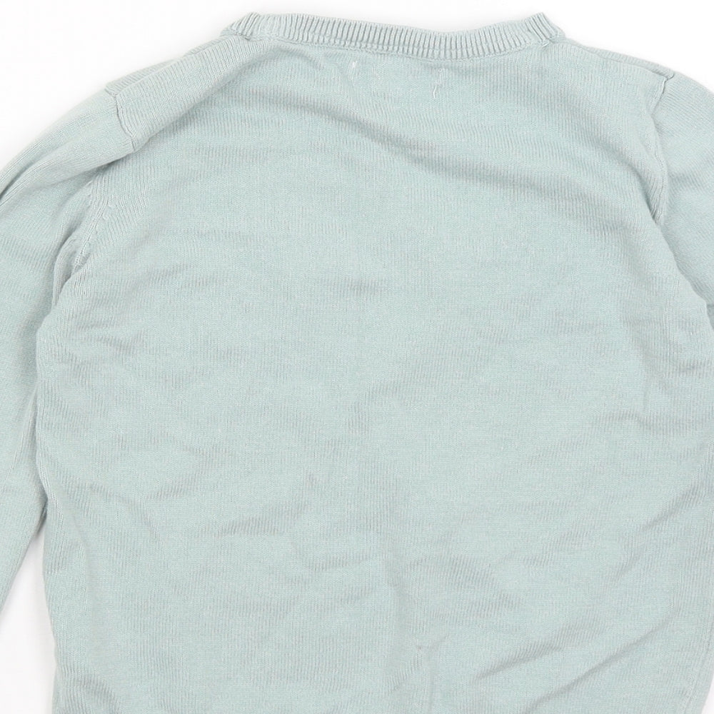 Primark Girls Green Pullover Jumper Size 6-7 Years - Butterflies