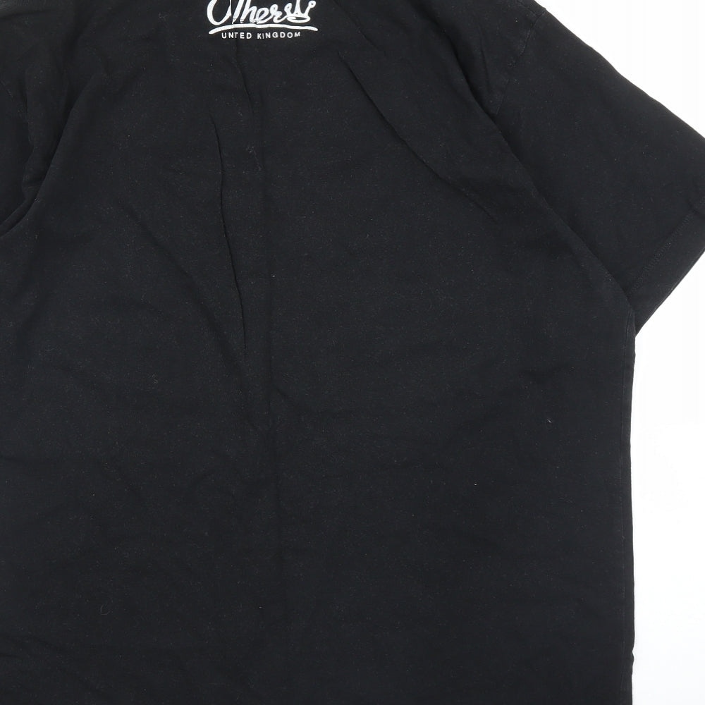 OJhess Mens Black T-Shirt Size XL