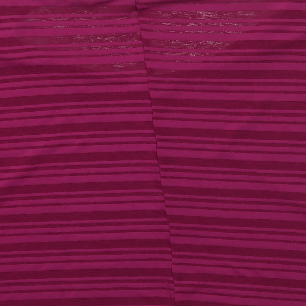 Matalan Womens Purple Striped Basic T-Shirt Size M