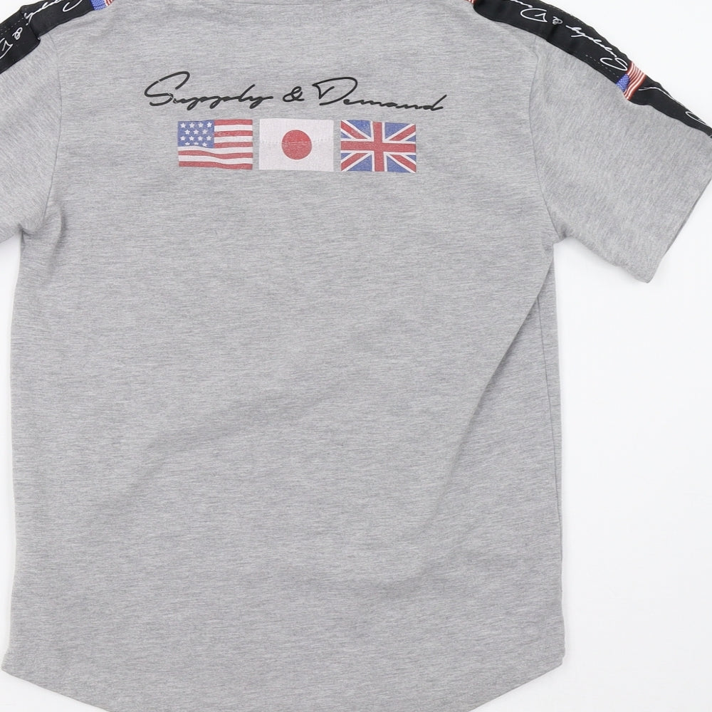 Supply & Demand Boys Grey Basic Polo Size 10-11 Years