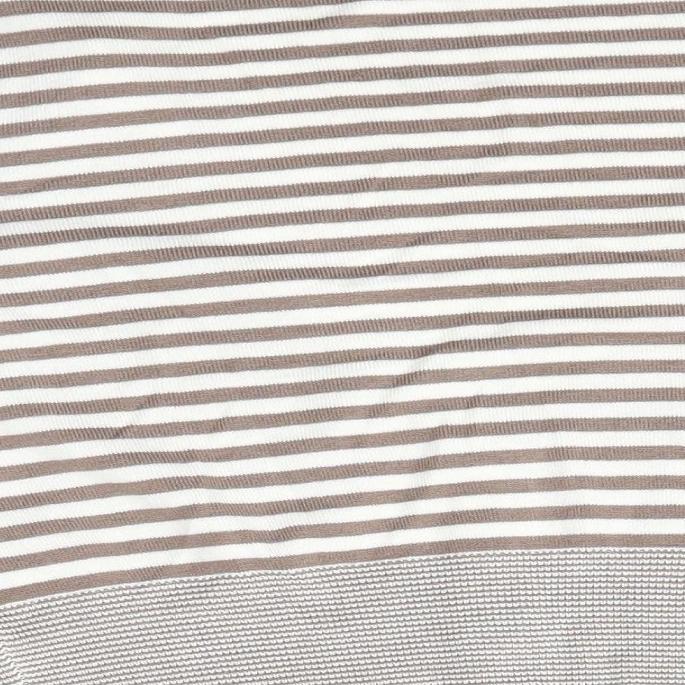 TU Womens Brown Striped Basic Blouse Size 14