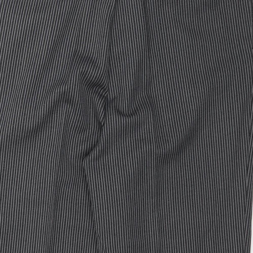Preworn Womens Grey Striped Trousers Size L L23 in