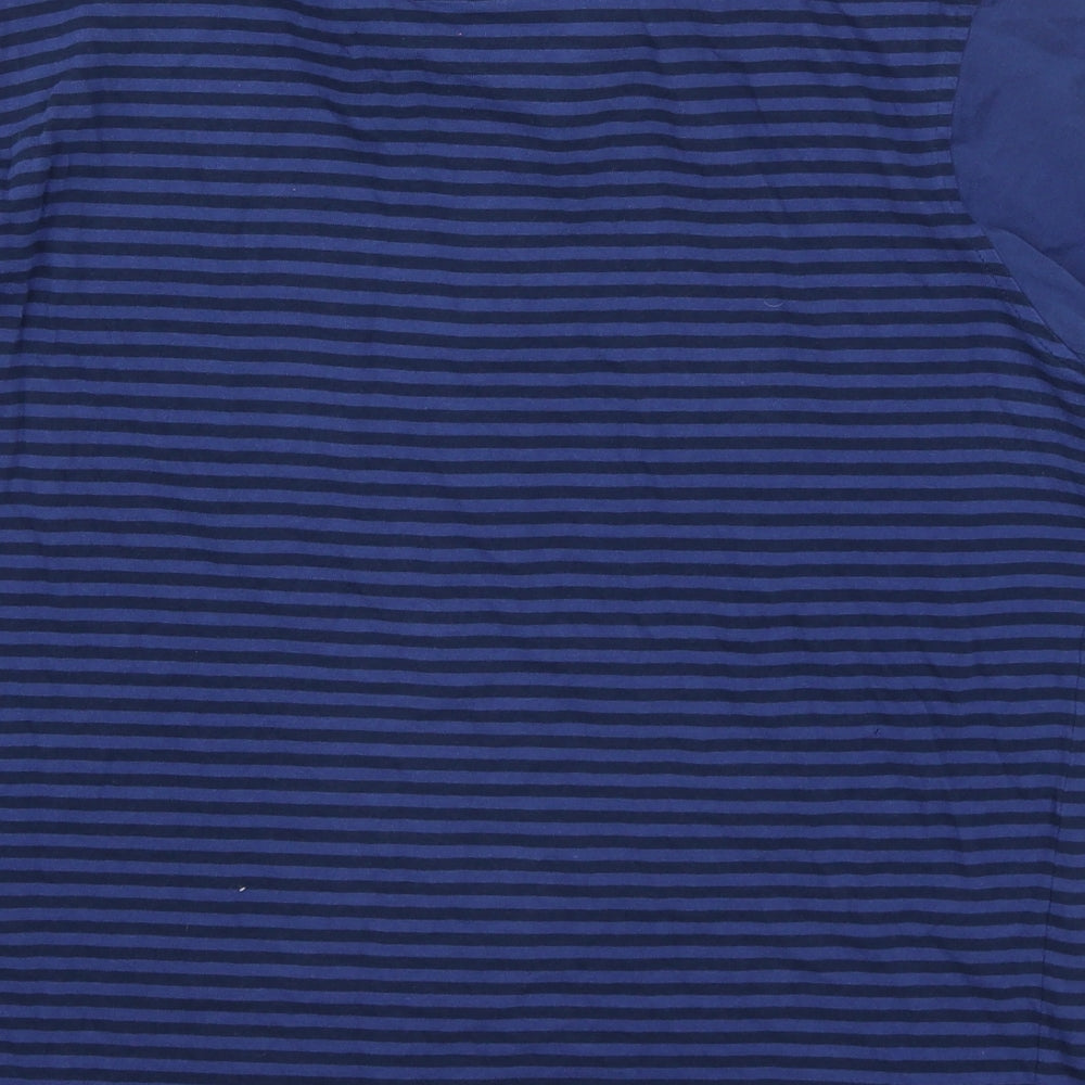 PEACEFUL HOOLIGAN Mens Blue Striped Polo Size S