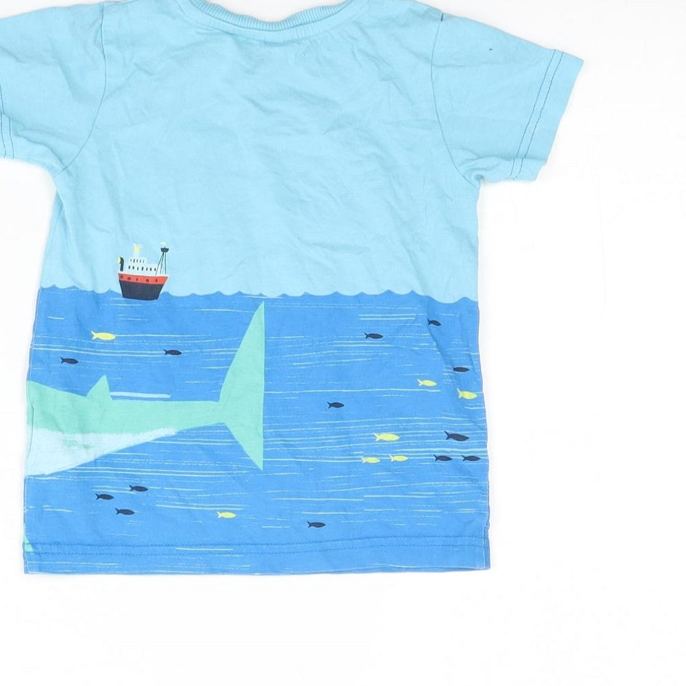 Preworn Baby Blue Basic T-Shirt Size 18-24 Months - shark