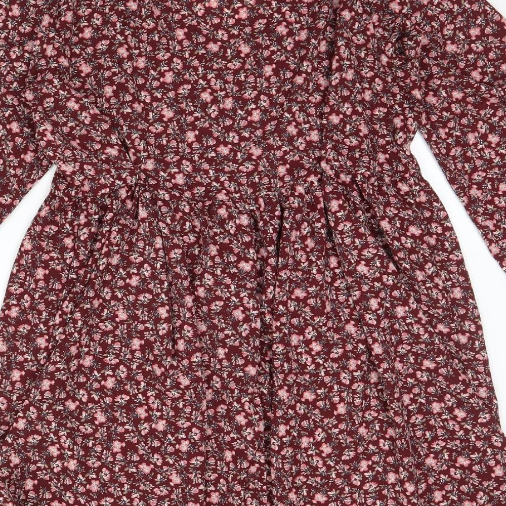 SheIn Womens Purple Floral Fit & Flare Size S