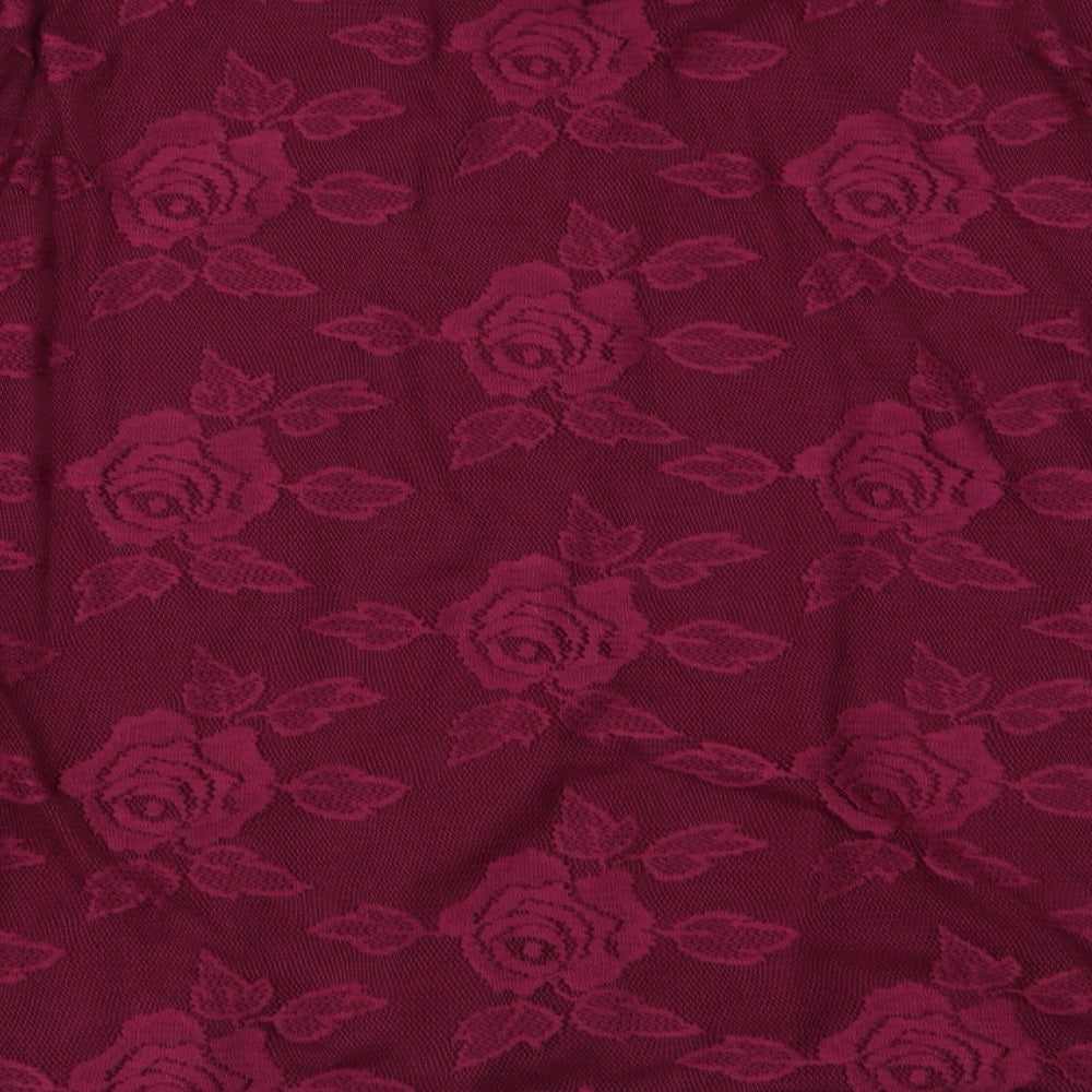 Peacocks Womens Purple Floral Basic Blouse Size 8