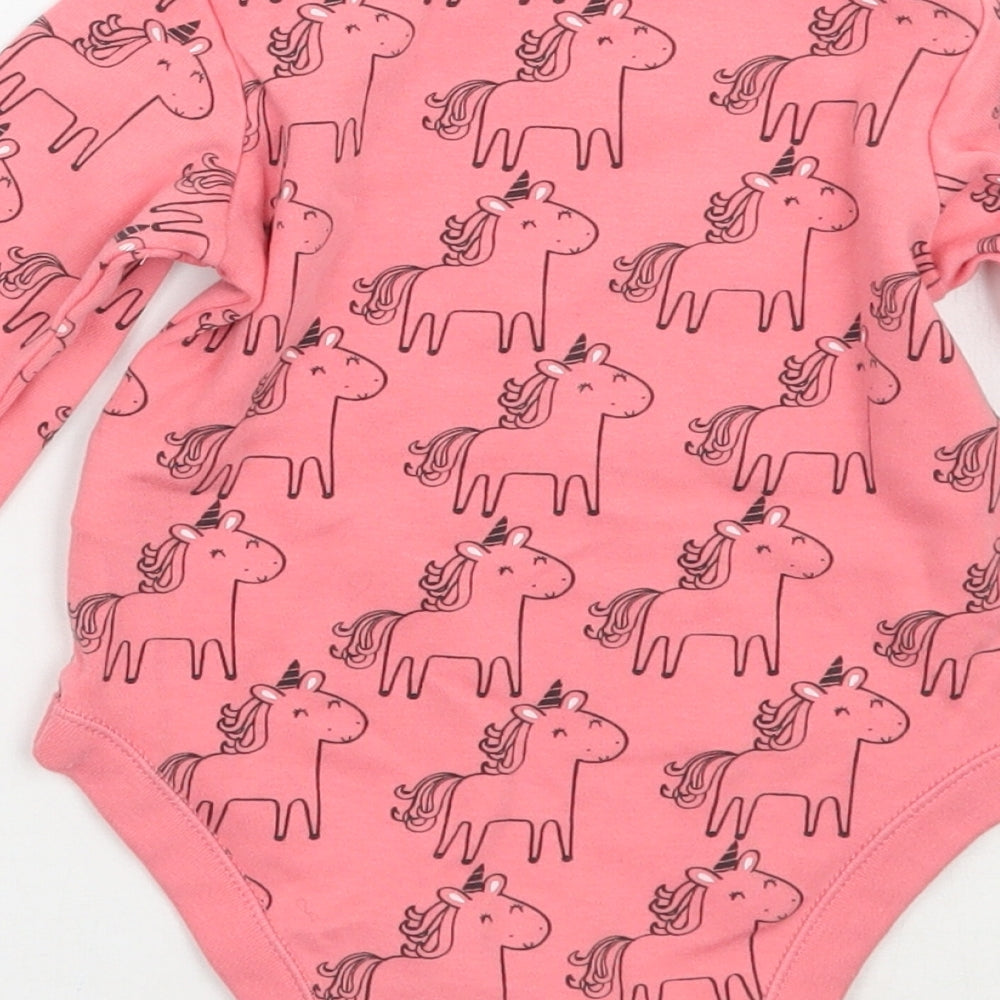 Fed&flo Girls Pink Geometric Babygrow One-Piece Size 9-12 Months