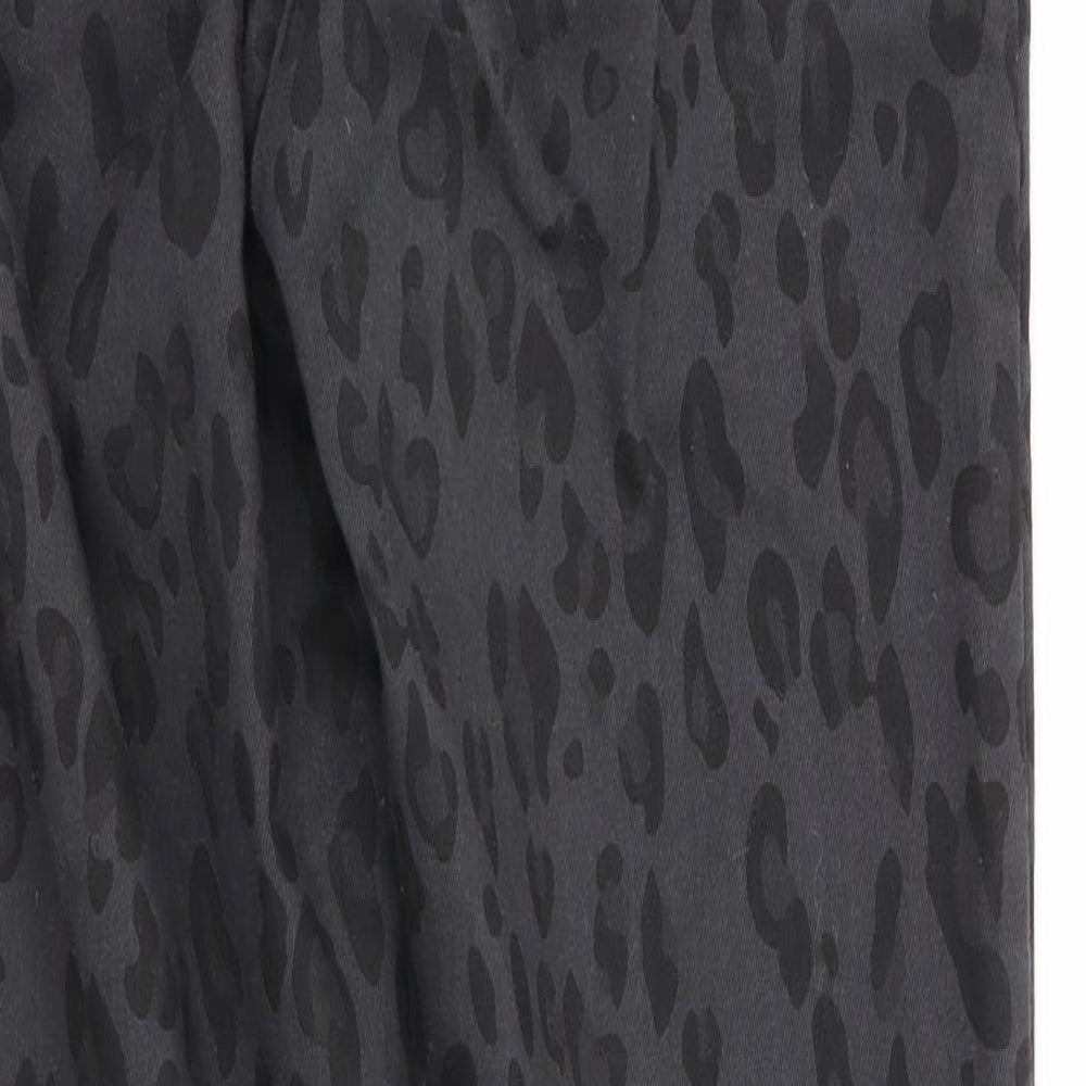 Divided Womens Black Animal Print Jegging Trousers Size 6 L28 in - Side Zip