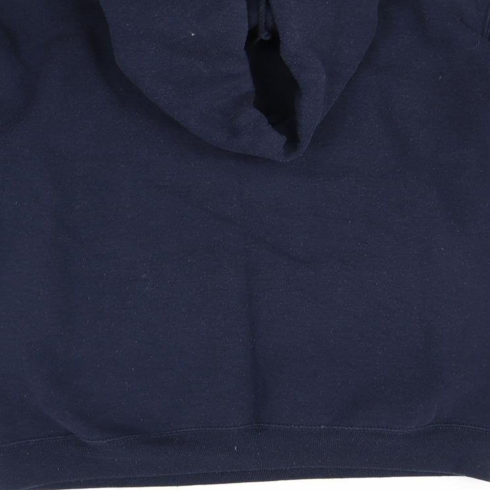 Fruit of the Loom Womens Blue Pullover Hoodie Size M - Cymraeg