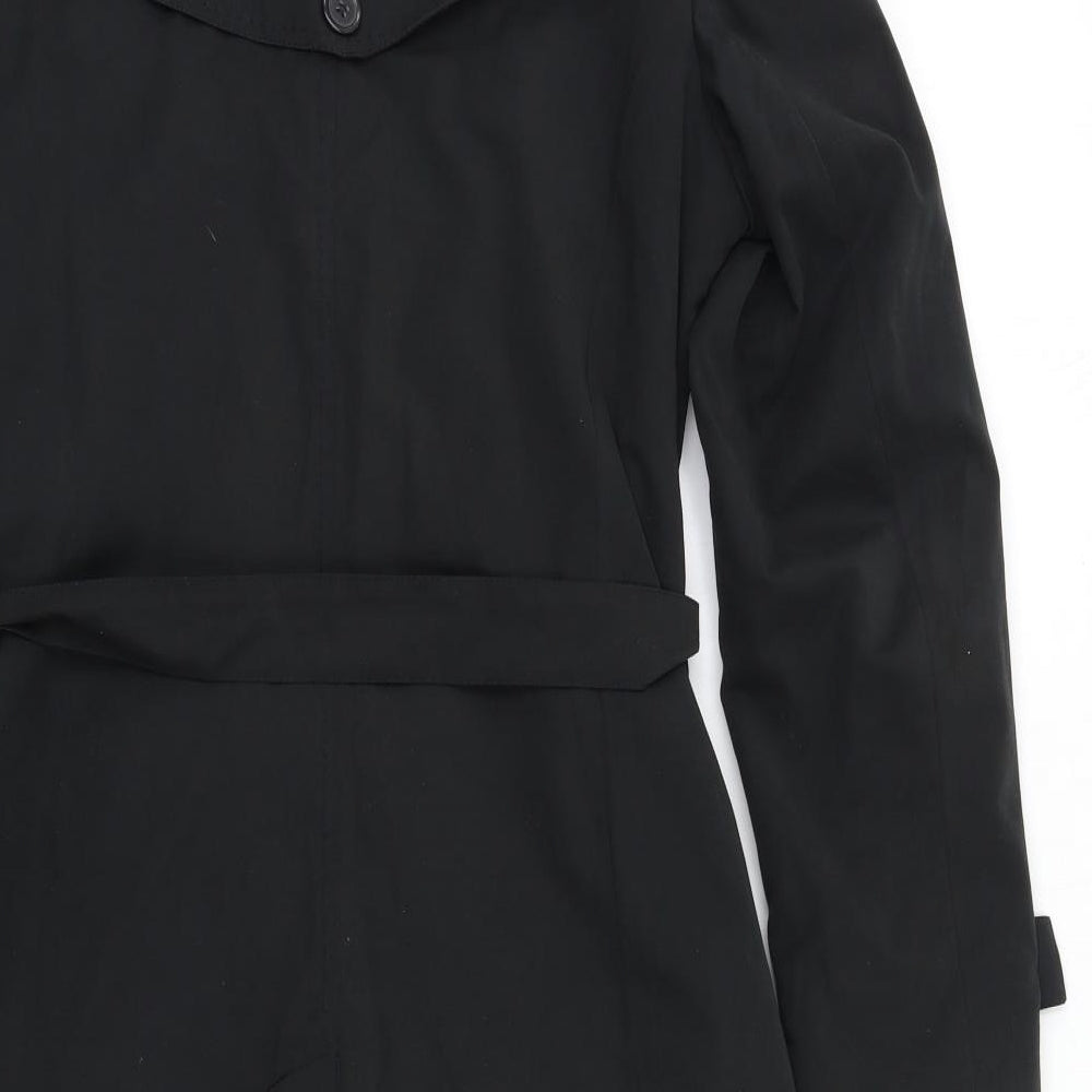 BHS Womens Black Trench Coat Coat Size 14