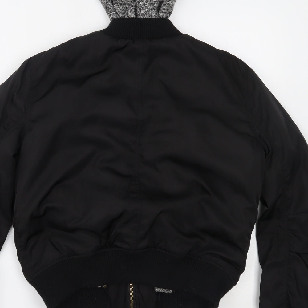 Love Tree Mens Black Bomber Jacket Jacket Size M