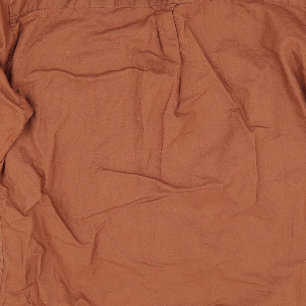 Florence and Fred Mens Brown Button-Up Size M