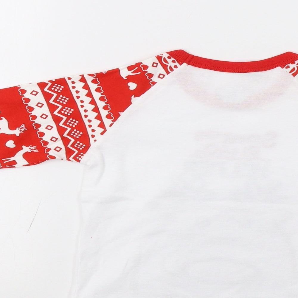 Preworn Girls Red Fair Isle Basic T-Shirt Size 2-3 Years - Rudolph Christmas