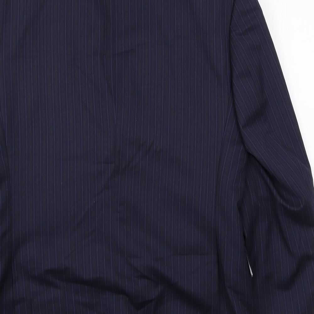 The Label Mens Blue Striped Jacket Suit Jacket Size M