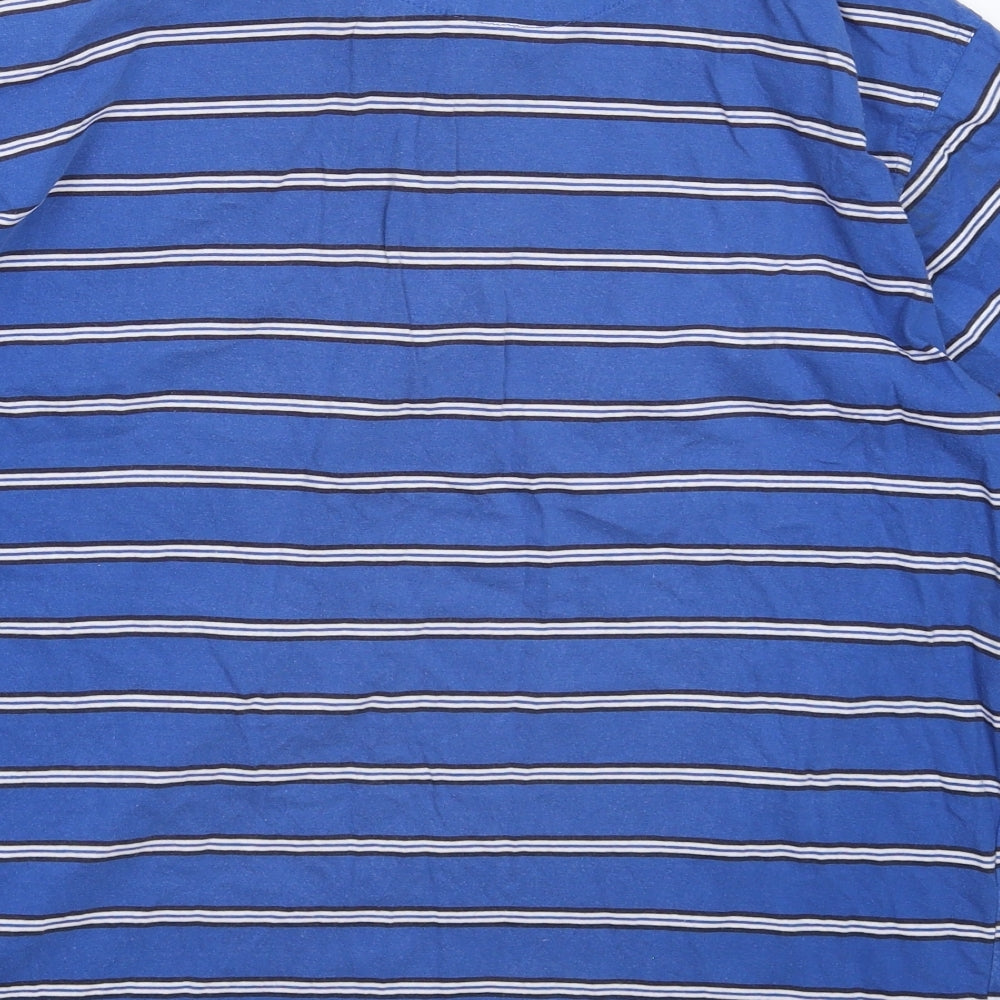 Backwing Mens Blue Striped Polo Size XL
