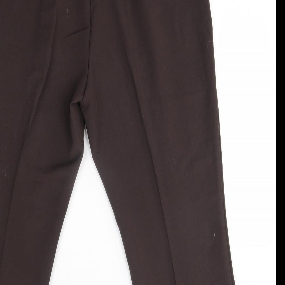Classic Womens Brown Trousers Size 18 L25 in - comfort plus