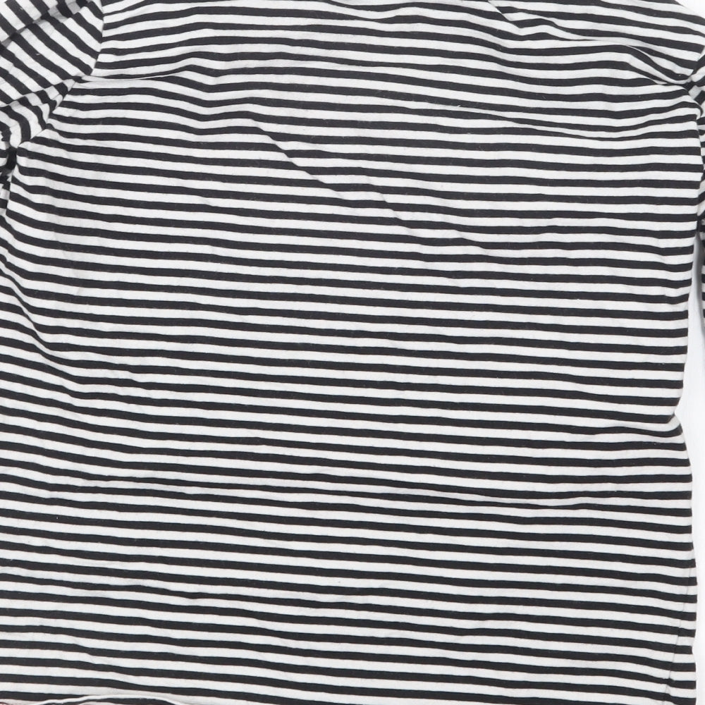 Matalan Girls Black Striped Basic T-Shirt Size 11 Years
