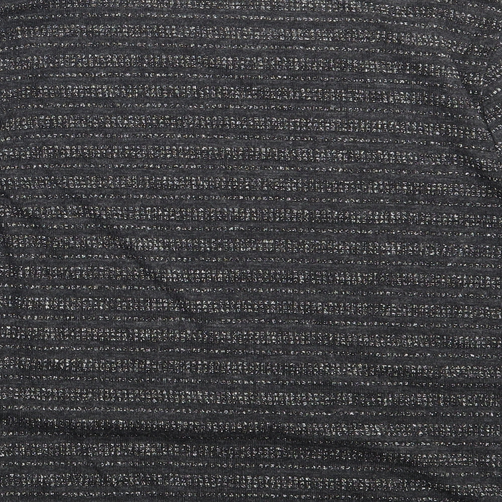 Dorothy Perkins Womens Grey Striped Pullover Sweatshirt Size 14
