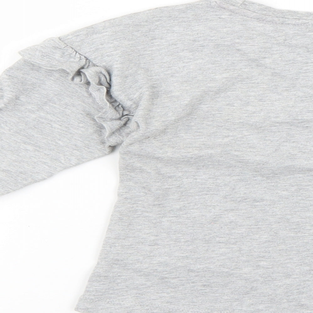 TU Girls Grey Geometric Basic T-Shirt Size 5-6 Years