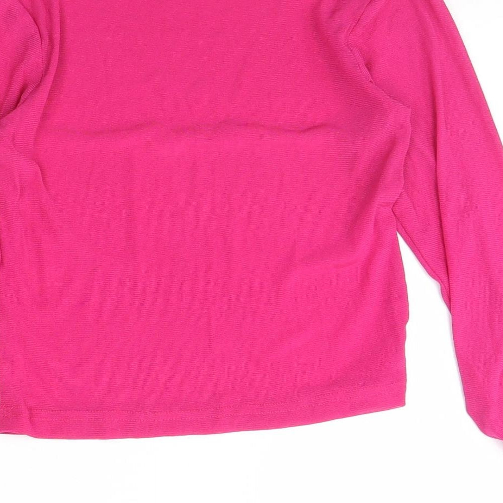 Preworn Womens Pink Basic Blouse Size 8