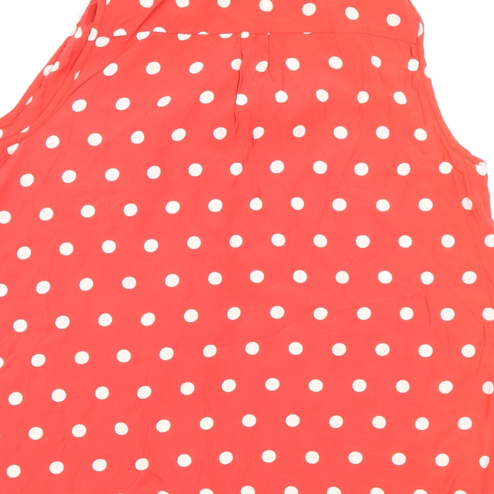 Dorothy Perkins Womens Red Polka Dot Basic Button-Up Size 16