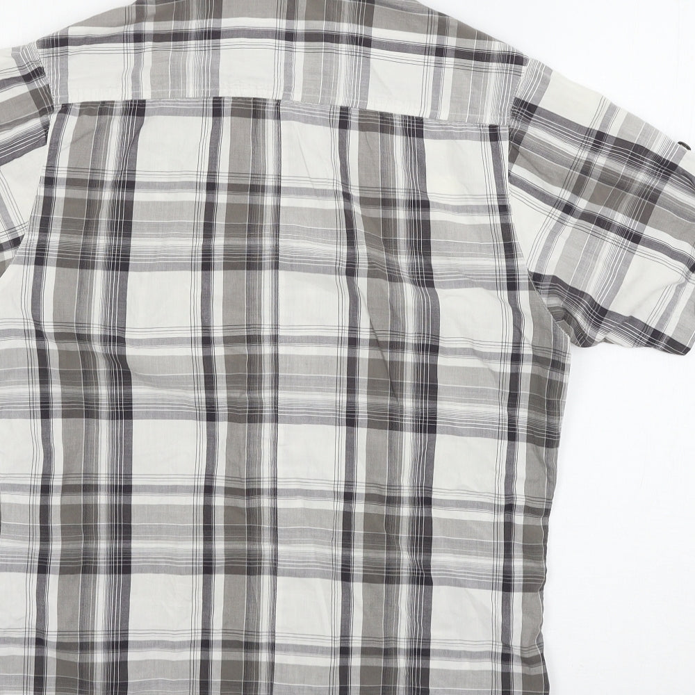Topshop Mens Grey Check Button-Up Size S