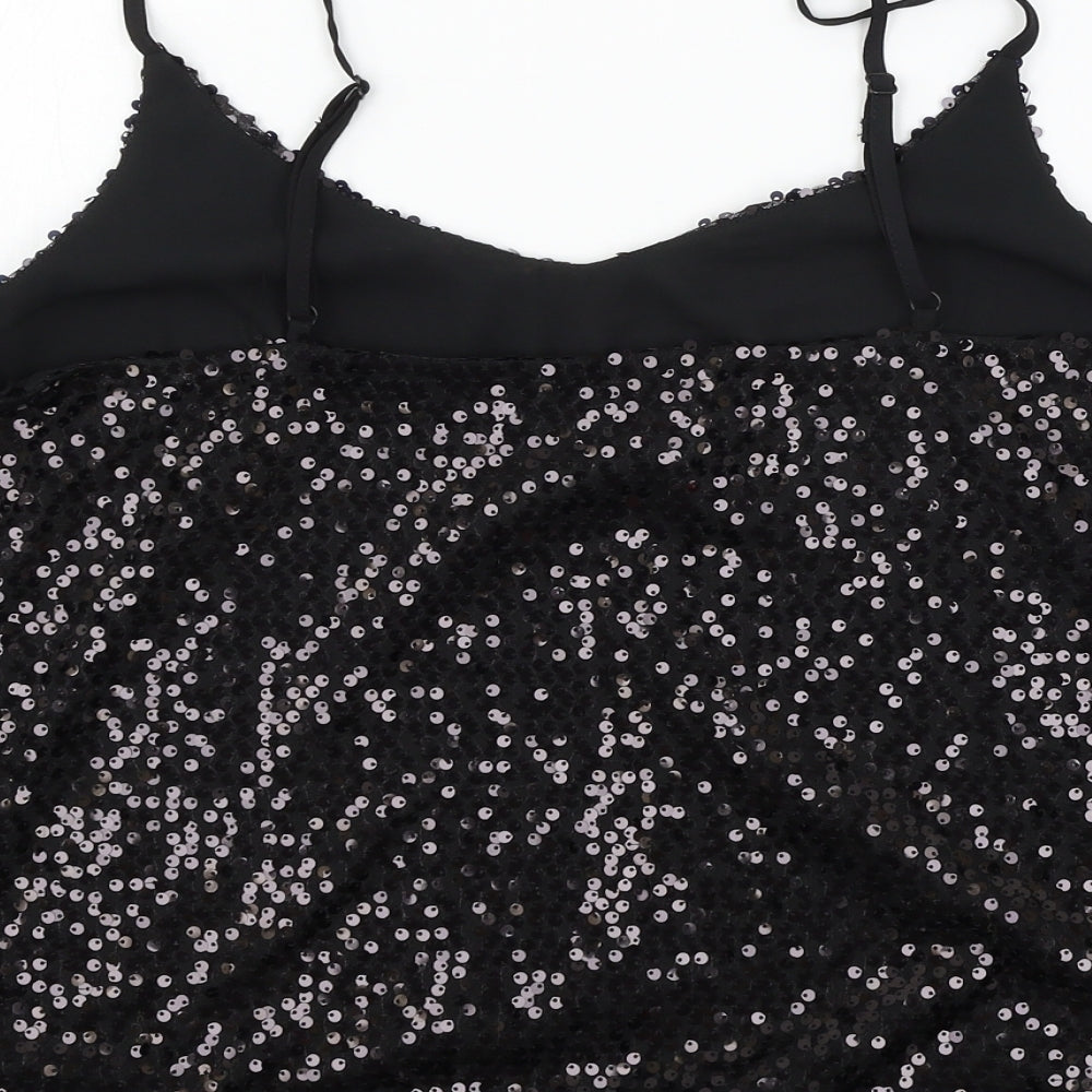 George Womens Black Chiffon Camisole Tank Size 12