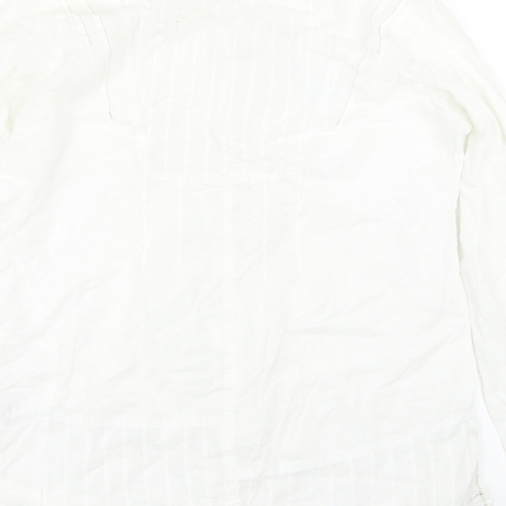Preworn Womens White Basic Button-Up Size 12