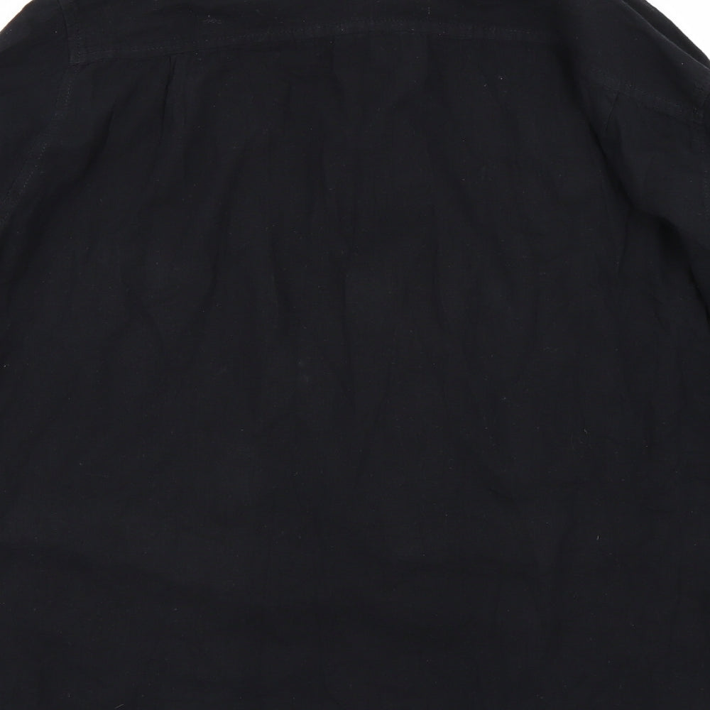 Riviera Maya Mens Black Button-Up Size XL
