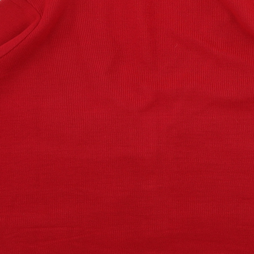 bm collection Womens Red Cardigan Jumper Size M