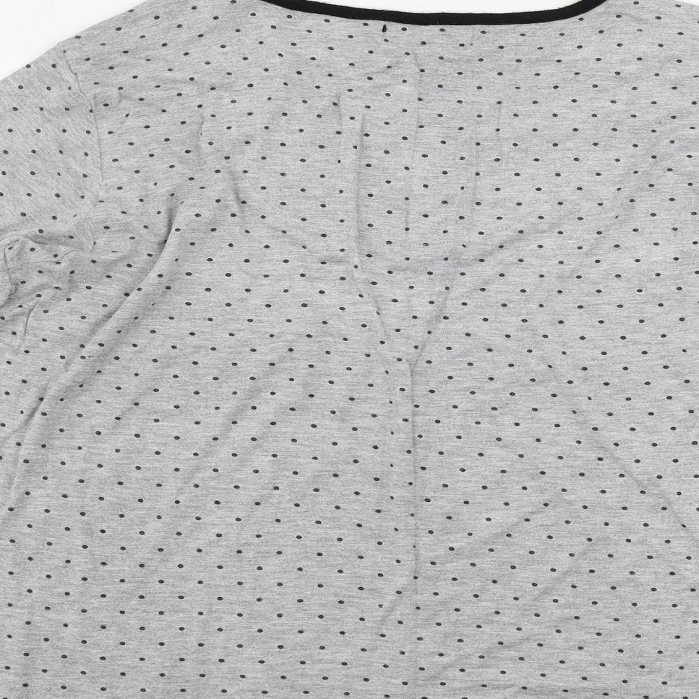 Reve Rofe Womens Grey Polka Dot Basic Blouse Size L