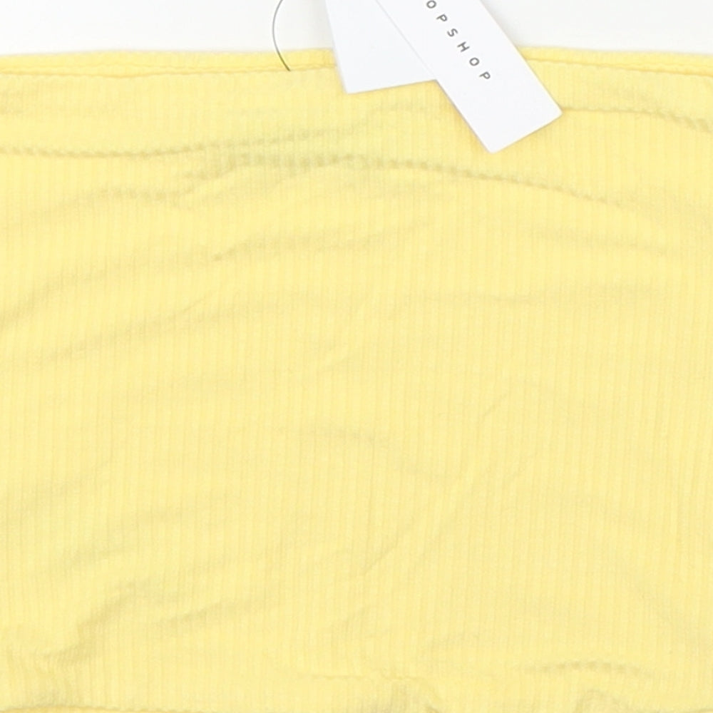 Topshop Womens Yellow Cropped Blouse Size 6