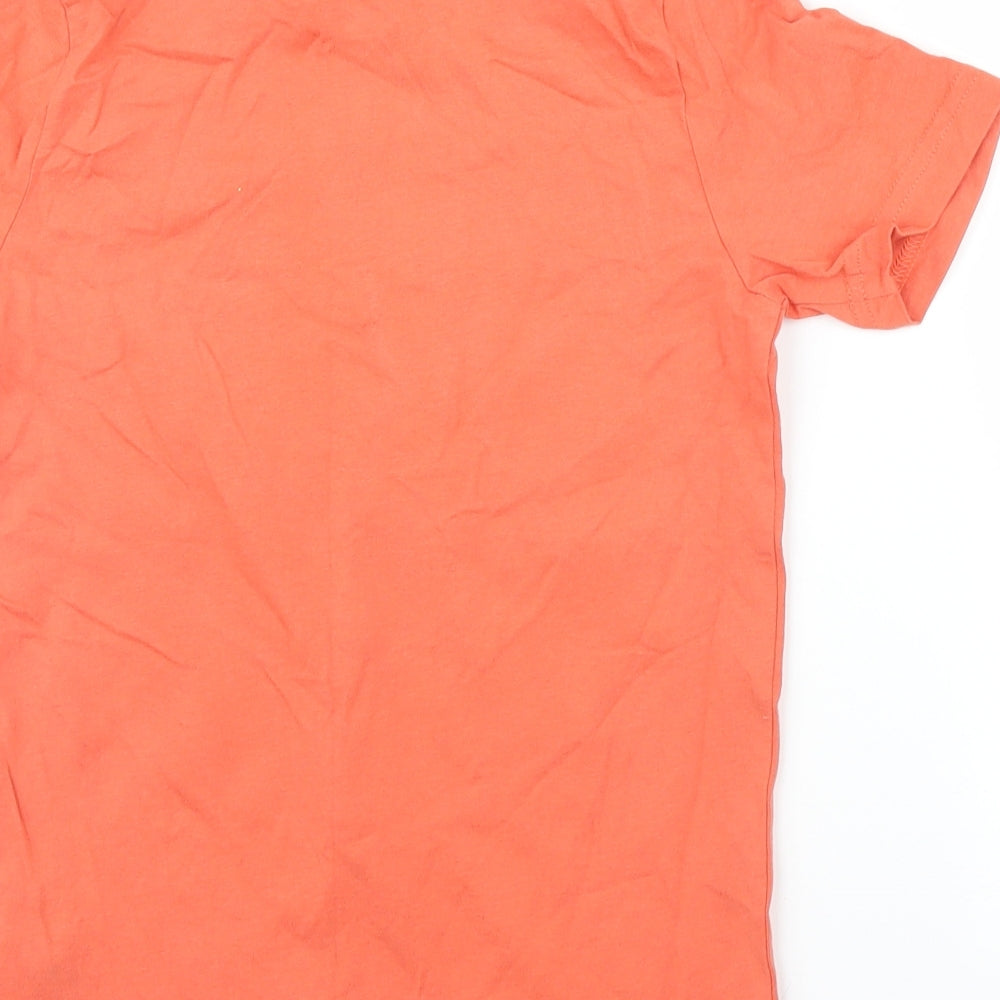 m&s Girls Orange Basic T-Shirt Size 7 Years