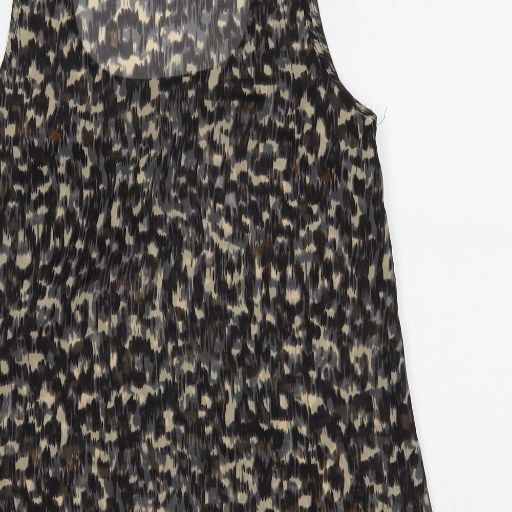 Topshop Womens Brown Animal Print Basic Tank Size 8