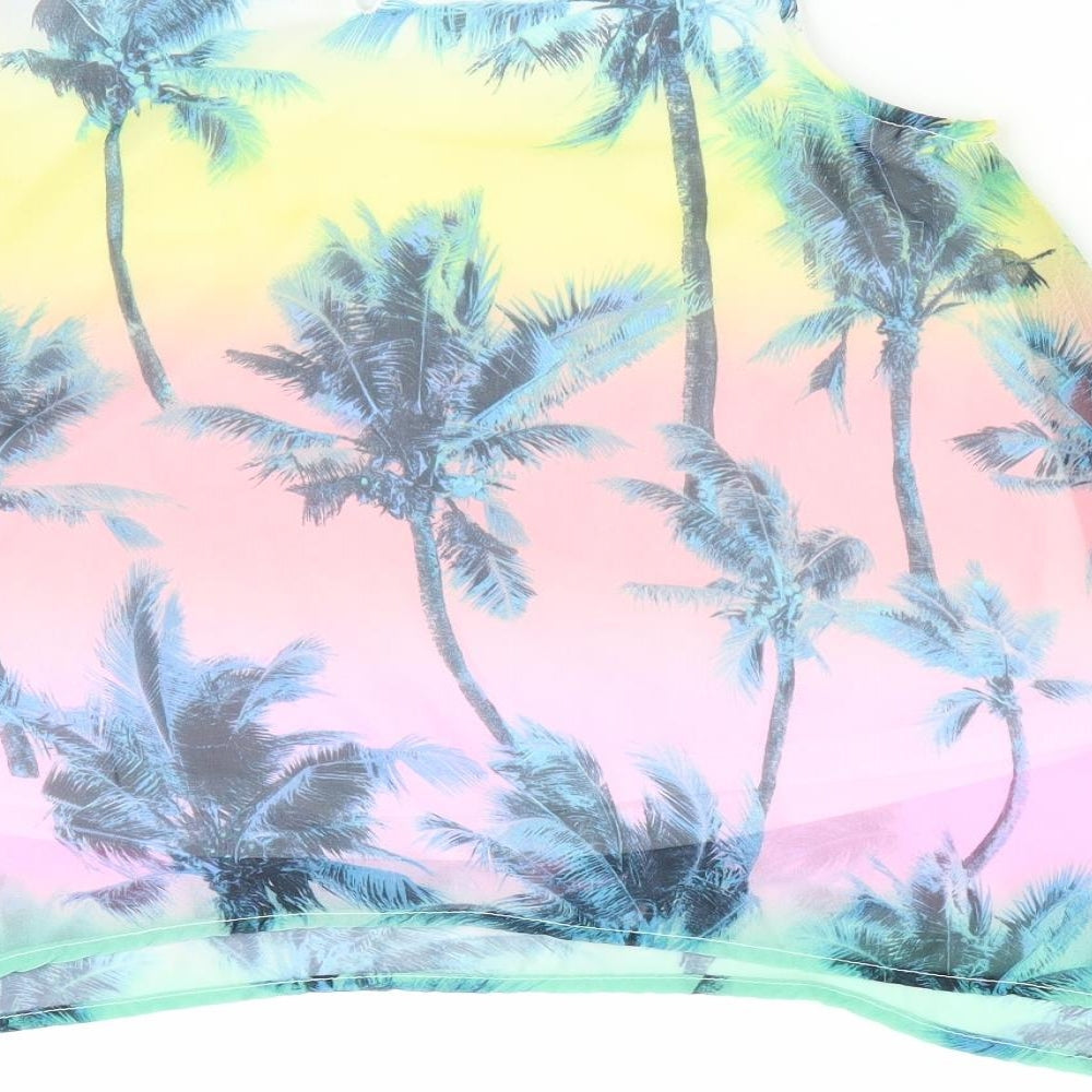 H&M Girls Pink Floral Basic Blouse Size 9-10 Years - Palm Trees