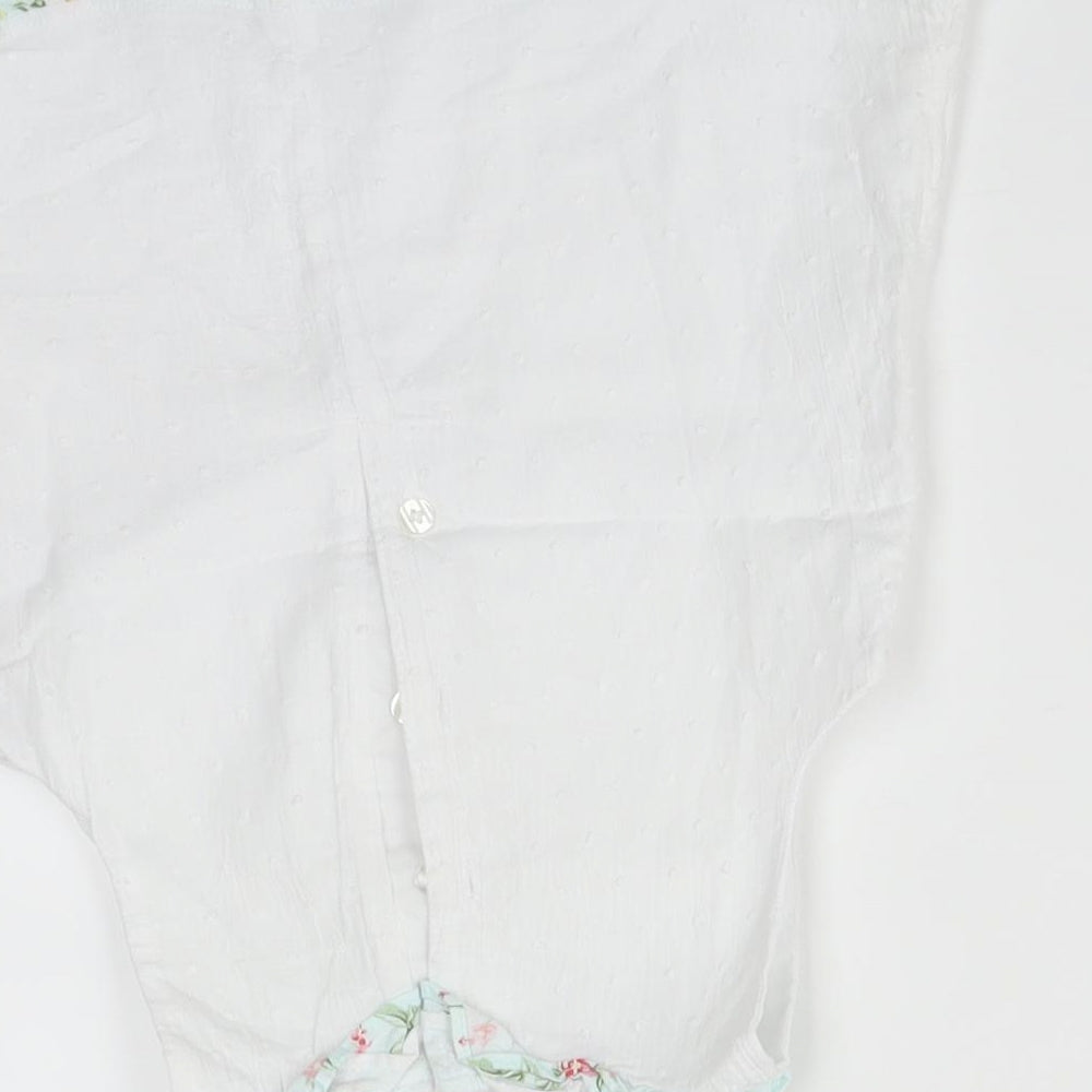 Mini Club Girls White Floral Basic T-Shirt Size 4-5 Years