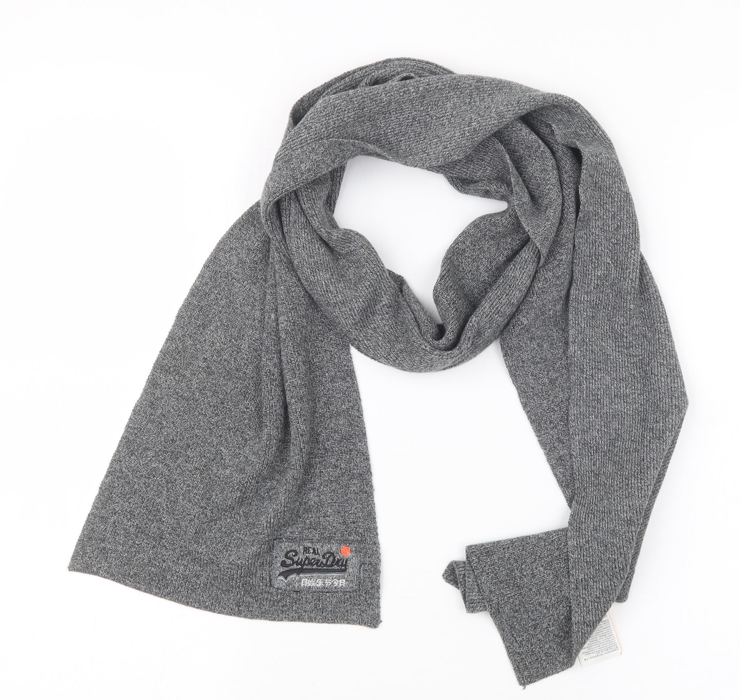 Superdry Mens Grey Knit Scarf One Size