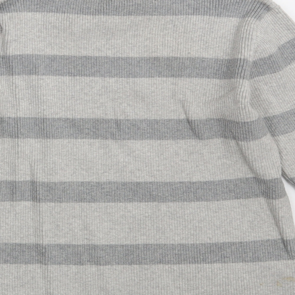 Rupert & Buckley Womens Grey Striped Knit Pullover Jumper Size 10