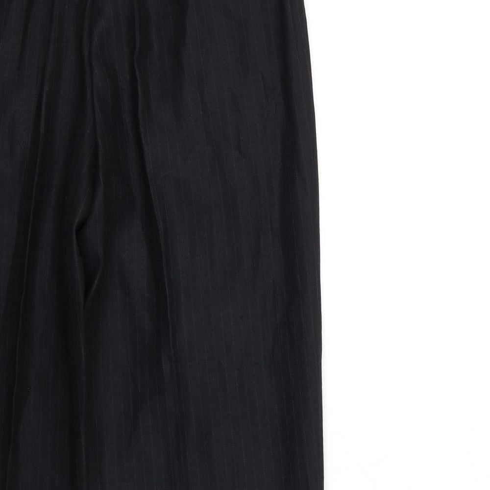 Preworn Womens Black Striped Trousers Size 30 in L27 in