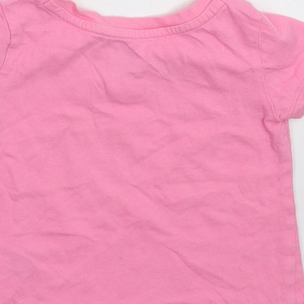 Gap Girls Pink Basic T-Shirt Size 9-12 Months