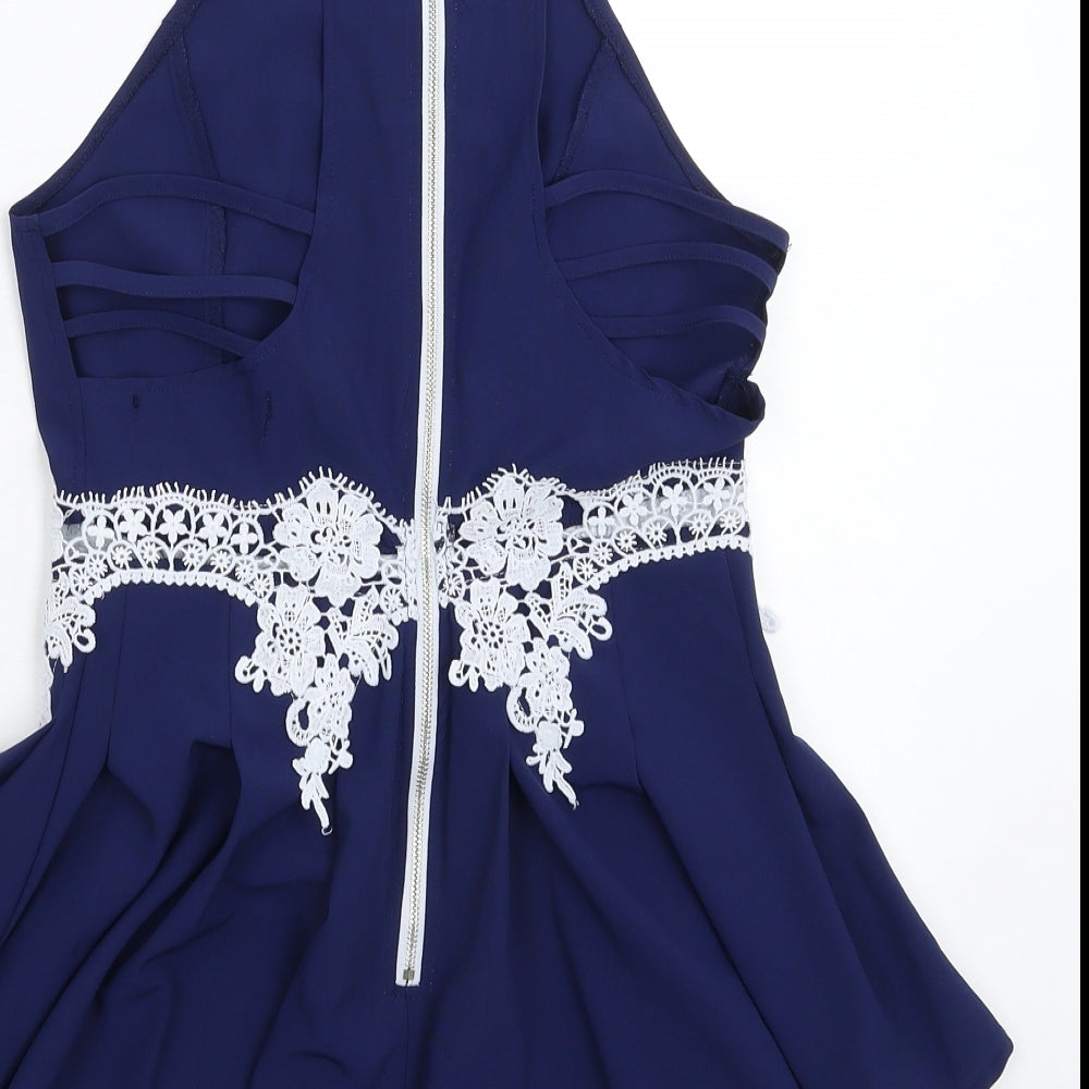 Yoins Womens Blue Jumpsuit One-Piece Size 8 L3 in
