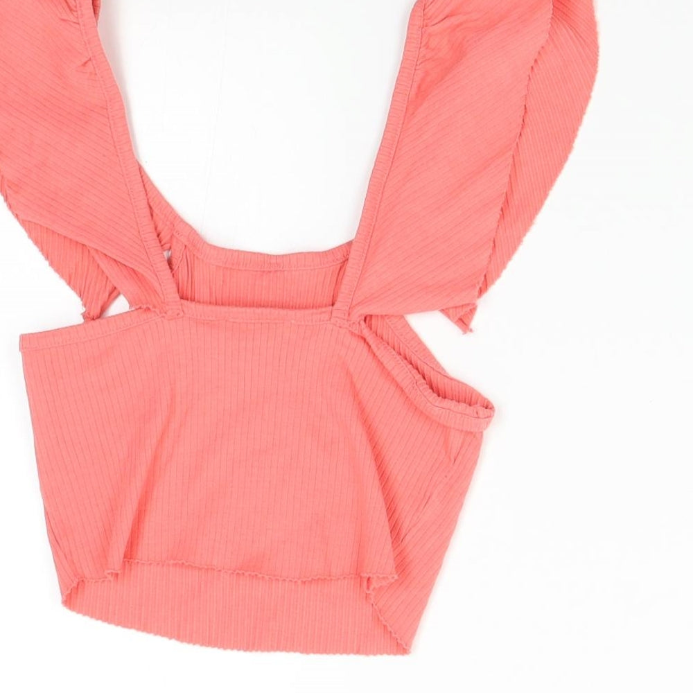Zara Womens Pink Cropped Blouse Size S