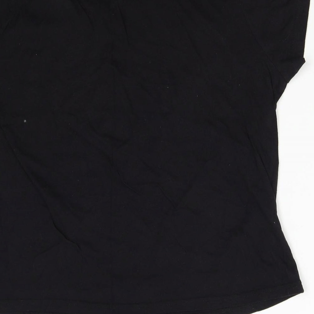 Studio Womens Black Solid Top Pyjama Top Size L - Gin
