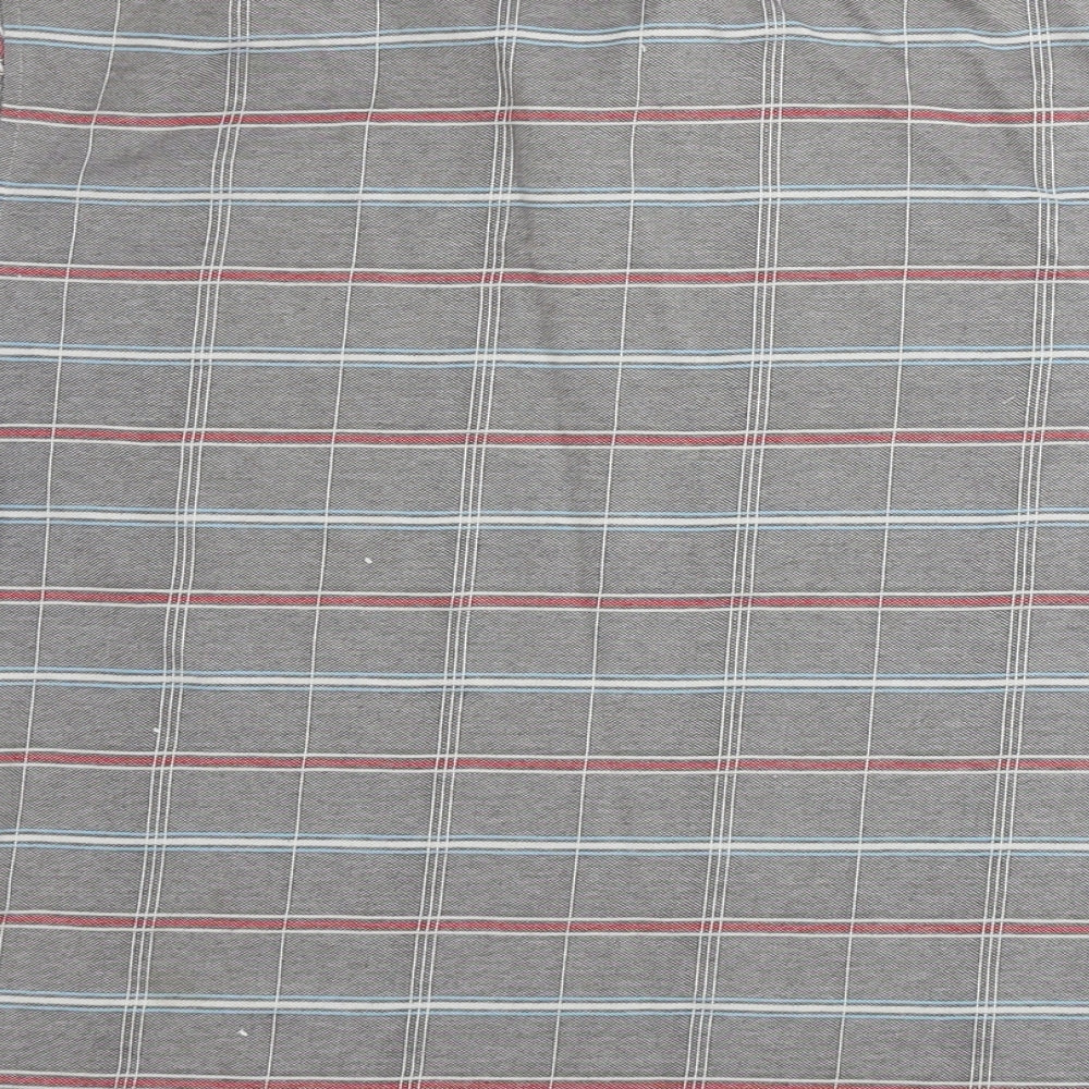 Charles Norton Mens Grey Check Polo Size M