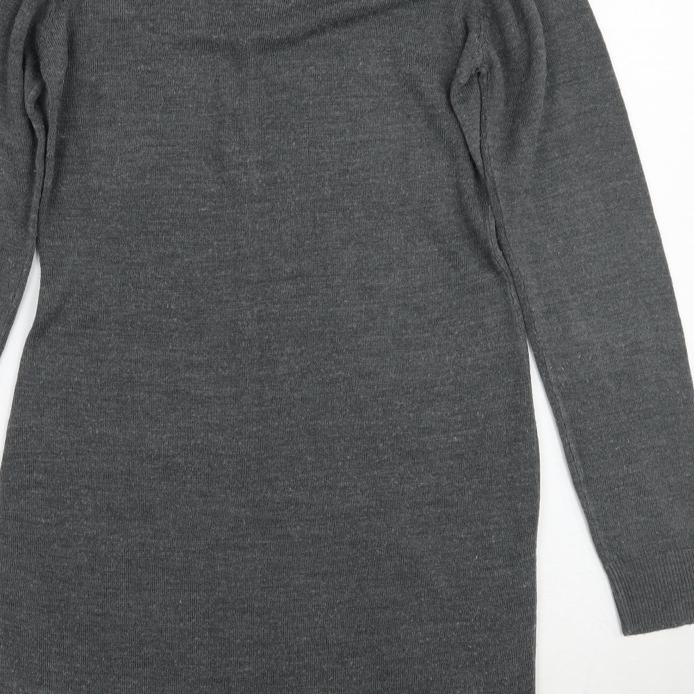 Avenue Womens Grey Jumper Dress Size 8