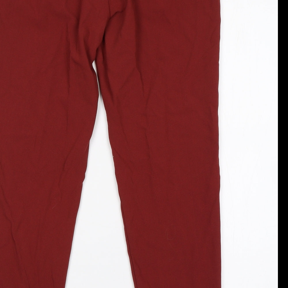 ASOS Womens Red Cropped Trousers Size 12 L24 in