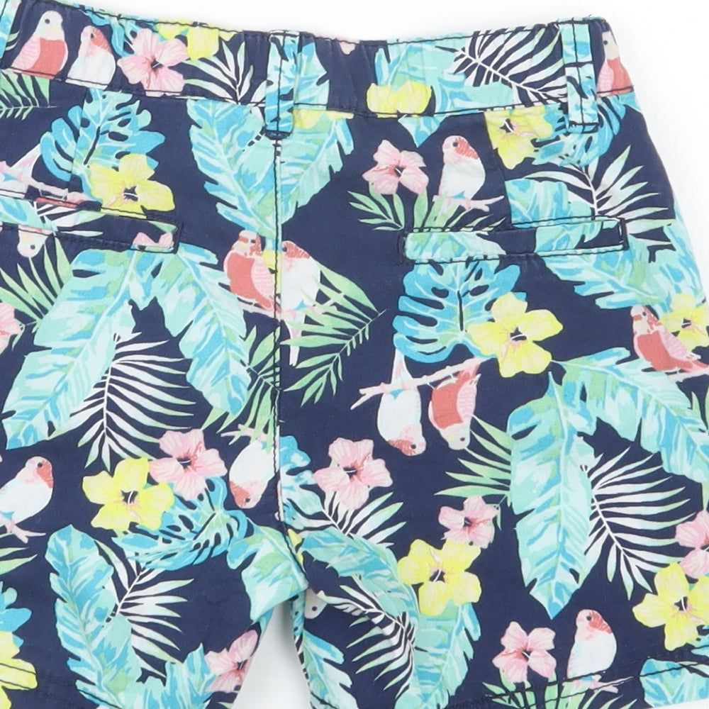 H&M Boys Blue Floral Cargo Shorts Size 4 Years
