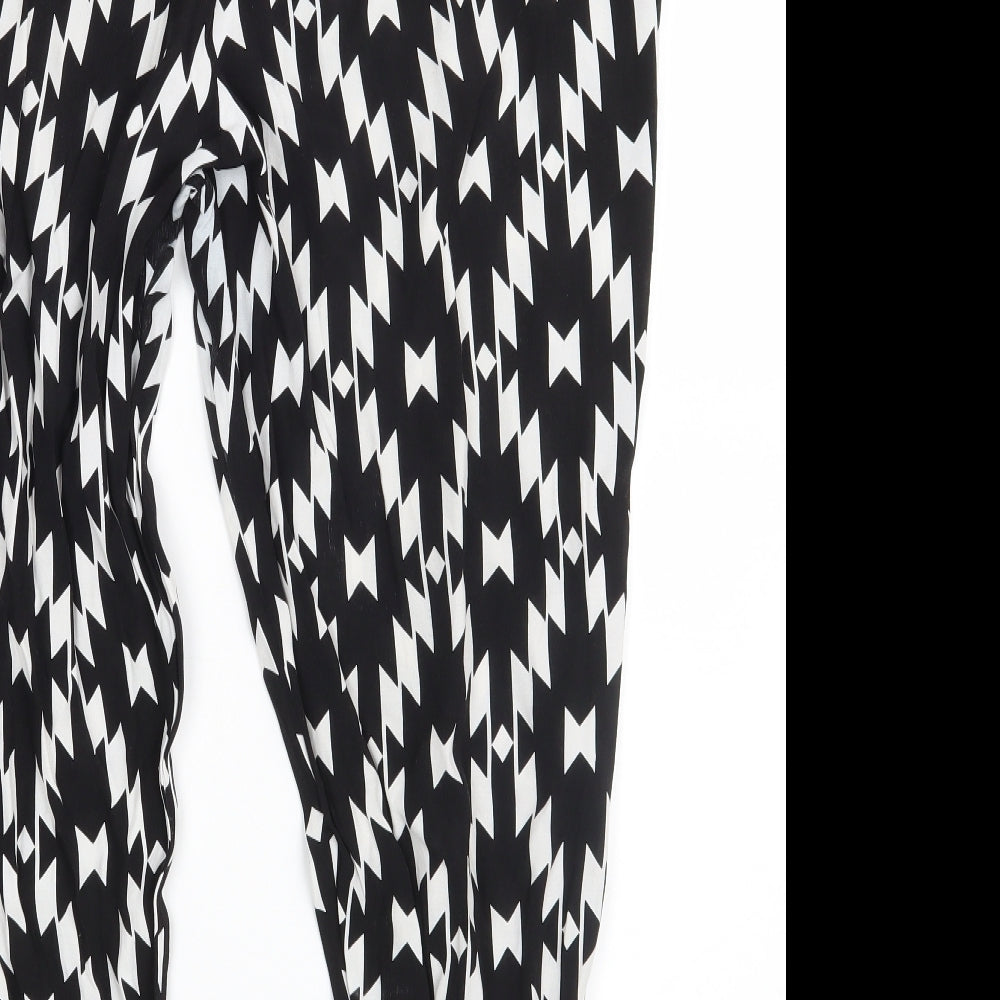 Simply Be Womens Black Argyle/Diamond Jegging Leggings Size 14 L28 in